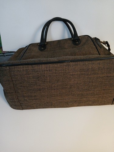 Hartmann Vintage Aray Tote Duffel Bag Luggage Feather Zipper Pull Purse Computer - Picture 6 of 8