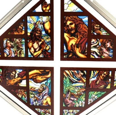 Vitrail Vintage Bethany Lutheran Church Christ American Glass Masters - Photo 1/4
