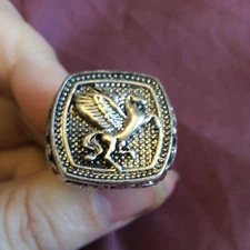 Pegasus Flying Horse Wings Unicorn possibly silver biker Men sz UKU