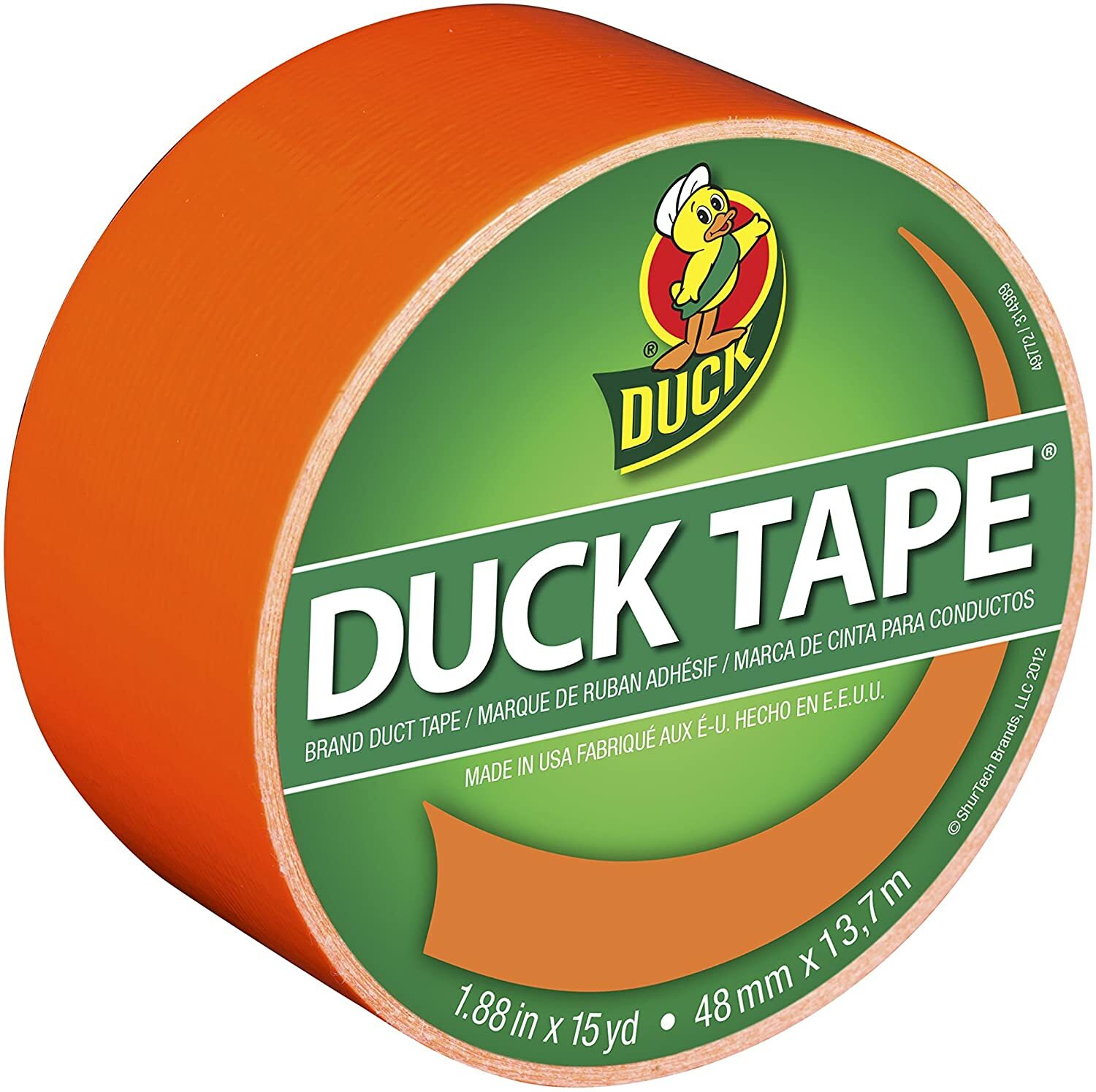 Brand 1265019 Color Duct Tape, Neon Orange, 1.88 Inches x 15 Yards, Single Roll
