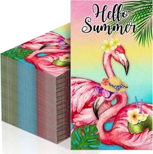 Weekgrat 100 pcs Flamingo Hello Summer Tropical Fun Party Supplies Paper Napkins