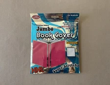 Pink Stretchable Jumbo Fabric Book Cover & Bookmark, Fits Up To 10” X 15”, New!