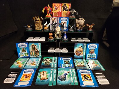 3 Skylanders Spyros Adventure Sets w/ Cards & Stickers - Crypt, Dragon, Pirate