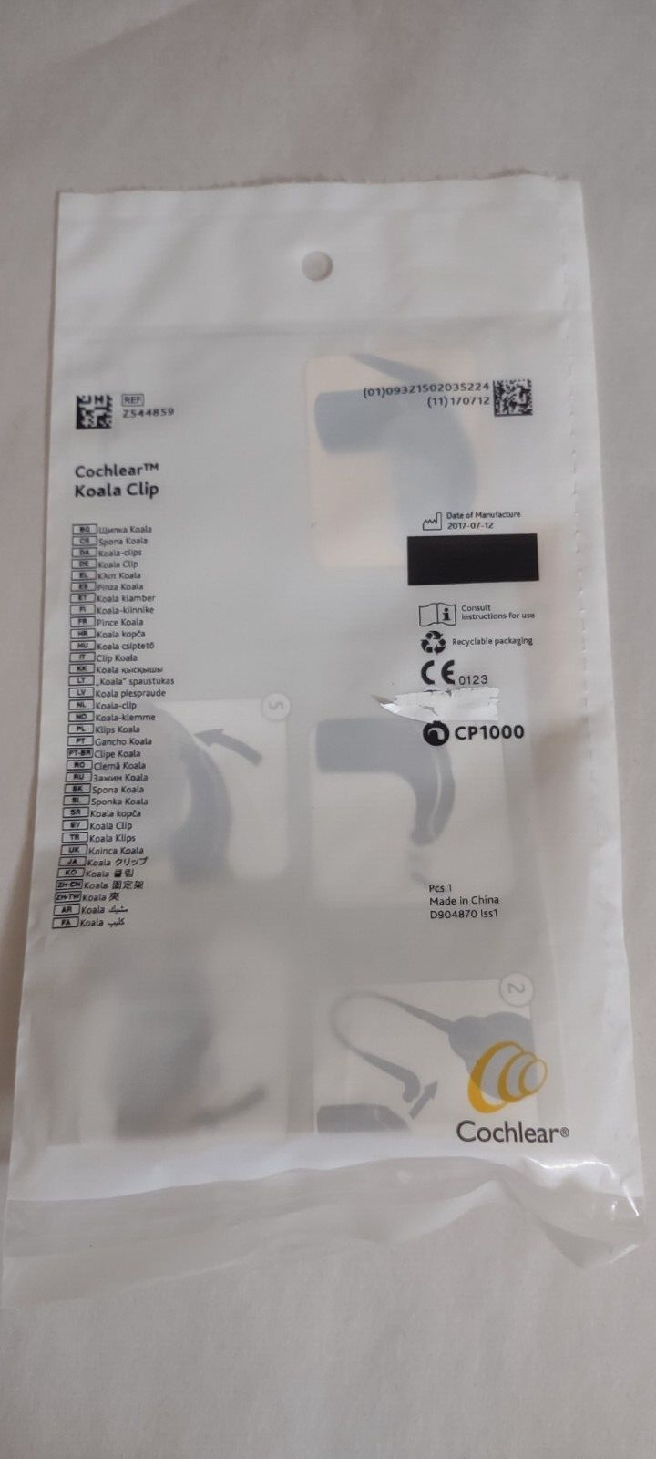 Cochlear Koala Clip CP1000 REF#Z544859 Brand New Original Packaging