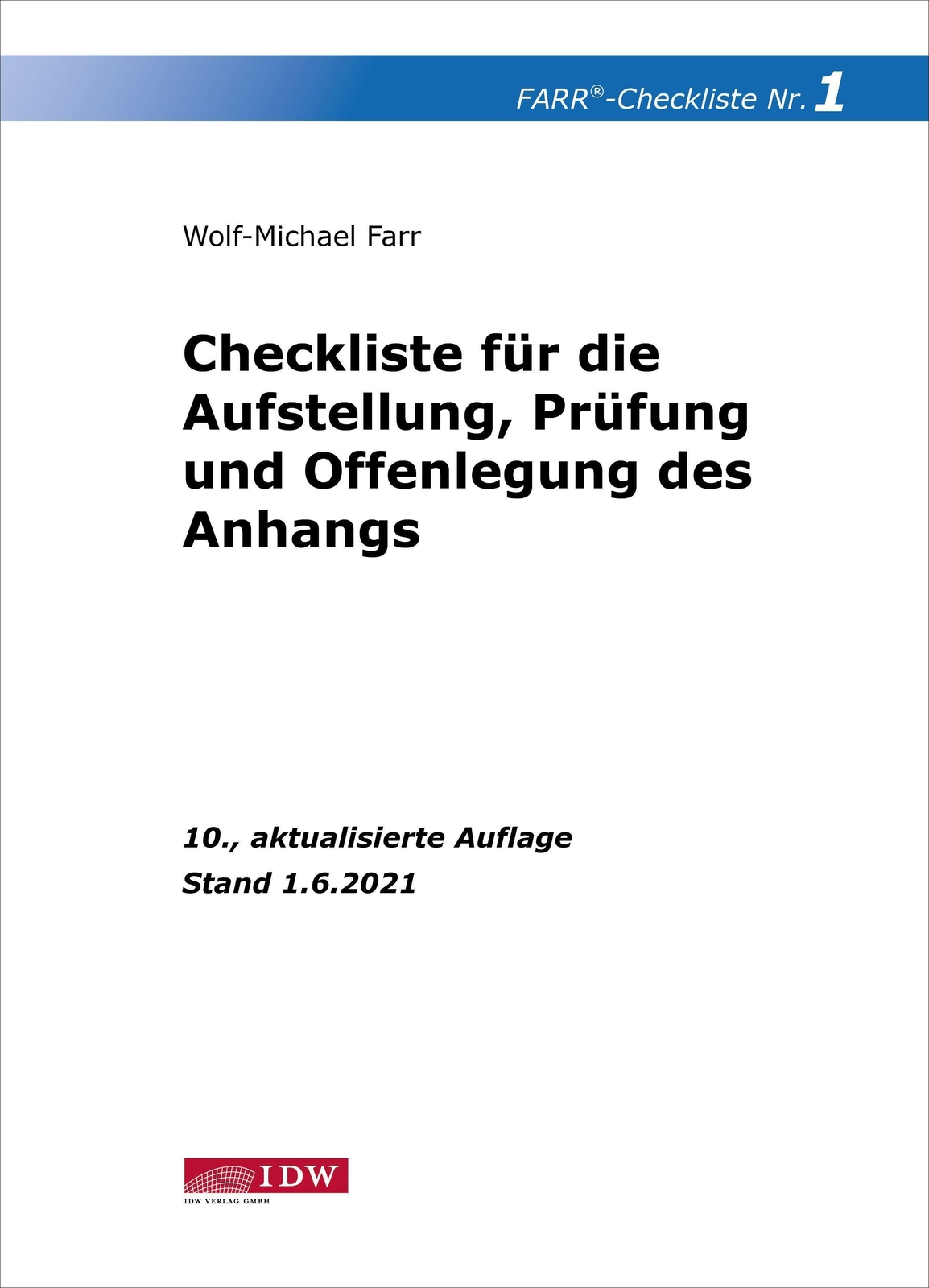 Thumbnail - Checkliste 1 (aufstellung, Prüfung Und Offenlegung Des Anhangs) | Farr