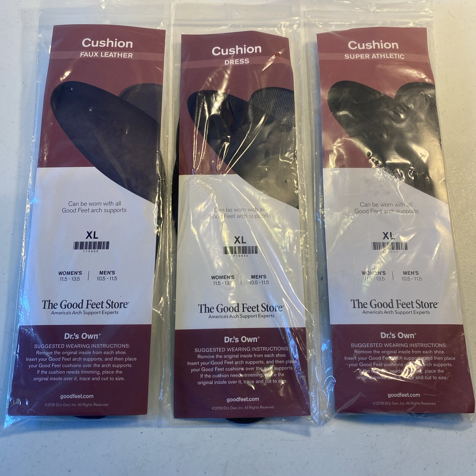 The Good Feet Store 3 Pares XL Cojín Super Atlético Vestido Cuero W11.5 M10.5