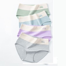 Women Cotton Underwear Mid Waist Control Top Package Of 4 Panties Comfortable