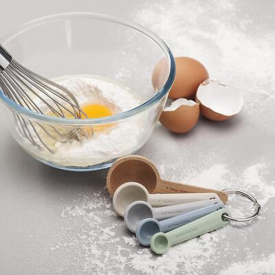 Eifer Messlöffel Silikon & Buchenholz 5er Set, Premium Qualität Eifer