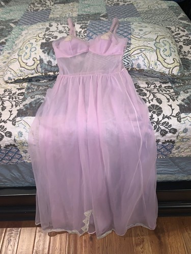 DREAMY Vintage SHEER Pink CHIFFON Nylon 
