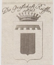 Reifferscheid Hellenthal Wappen Original Kupferstich Reilly 1791