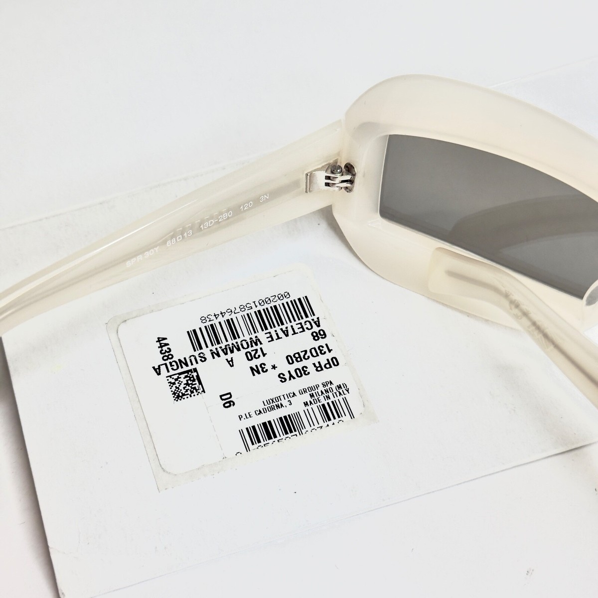 NEW PRADA UNISEX SUNGLASSES PR30YS 13D2B0 WHITE GREY PRADA EYEWEAR SPR 30Y Slate Gray Lenses Prada Symbole sunglasses | PRADA - United  main image 3