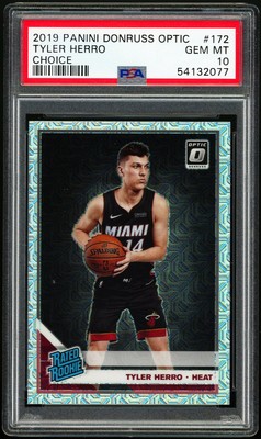 2019 20 Donruss Optic Tyler Herro PSA 10 Silver Mojo Prizm Rated 