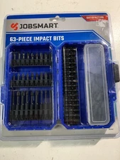 Jobsmart 63 Piece Impact Bits Set With Case for Higher Torque Applications