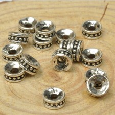 50pcs Tibetan Silver tibet Charms Loose Spacer Beads Jewelry Making DIY 8mm