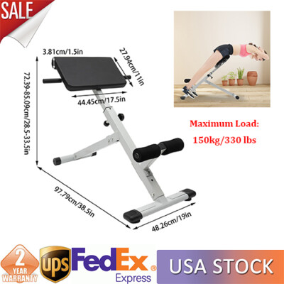 Roman Chair Back Extension Machine, Hyperextension Bench with Height Adjuatable