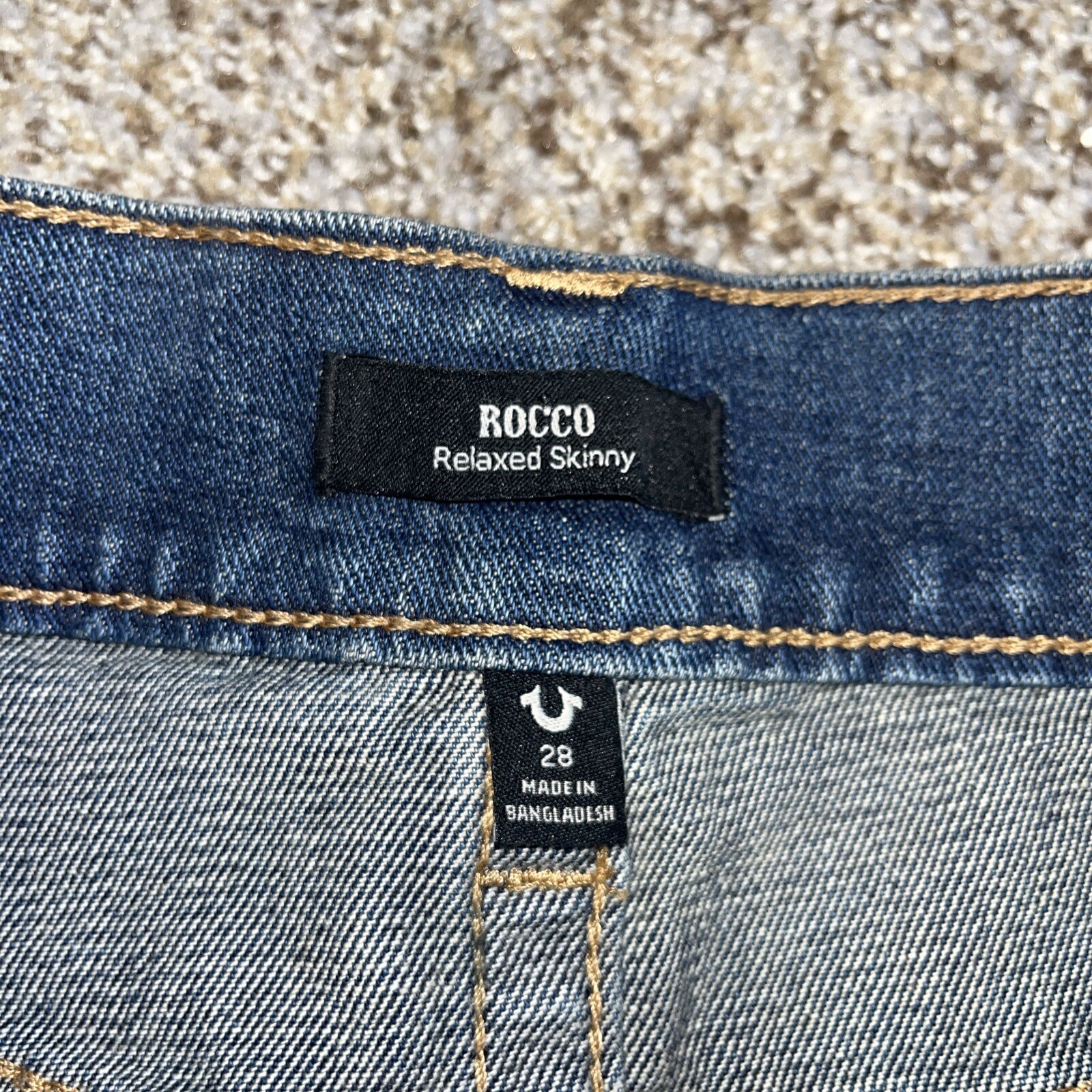 True Religion Rocco Relaxed Skinny Jean Shorts Blue Medium Drizzle NWT Size 28 - View 5