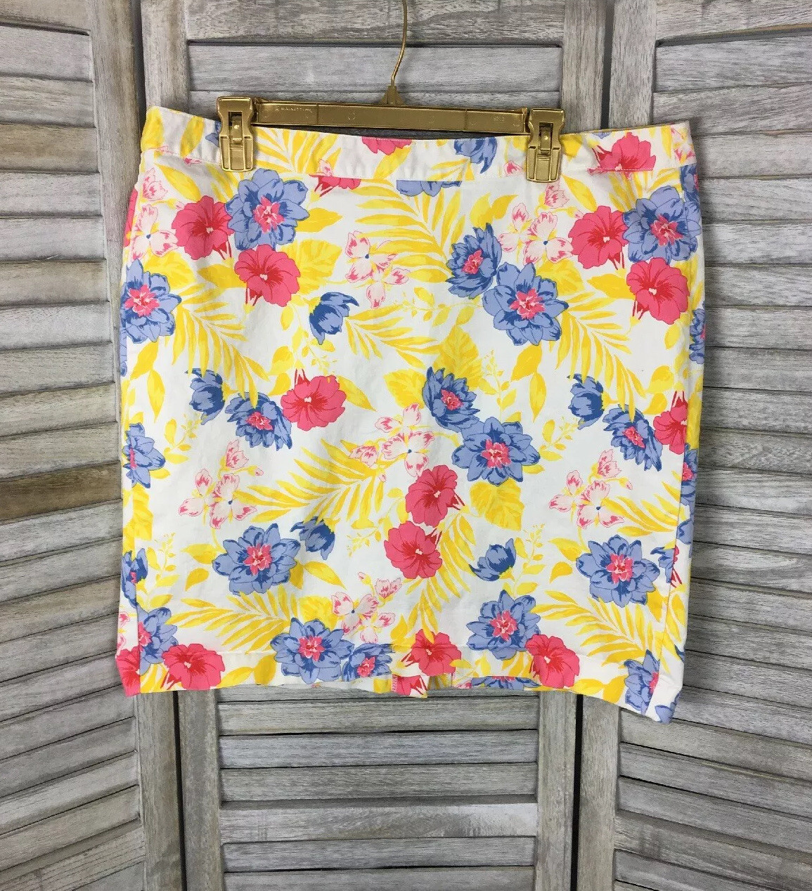 Old Navy Floral Mini Skirt Sz 16 Spring Summer Travel Yellow Pink