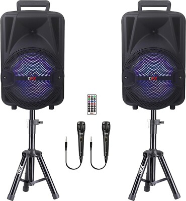2  Bluetooth Grandes Para Fiestas Con Microfono Para Karaoke 8'' NUEVO