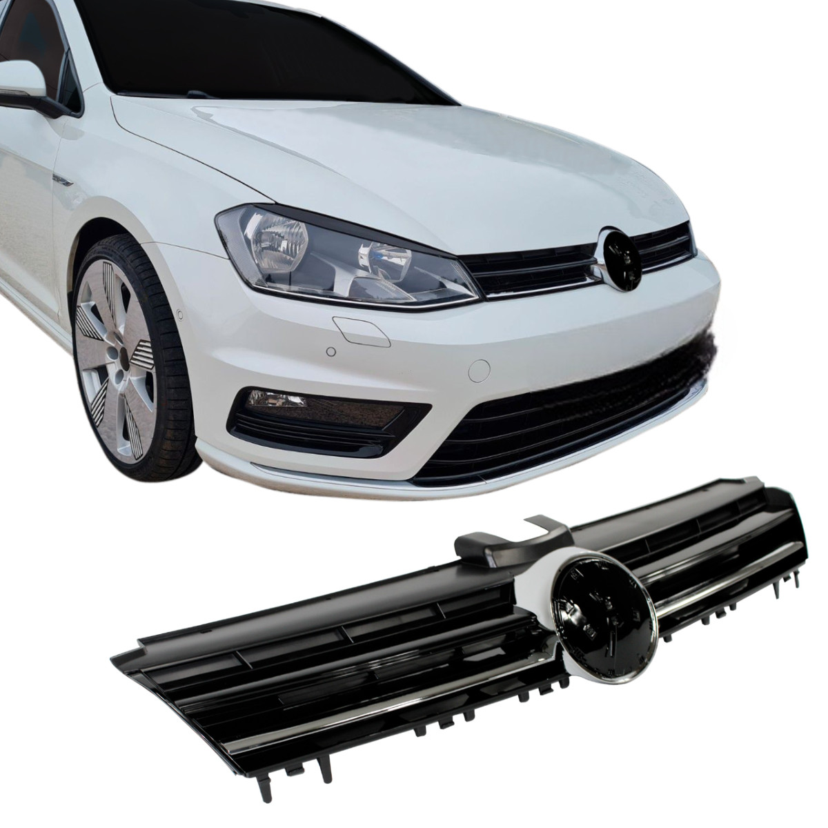 Calandre Golf 7 chrome et noir abs sans emblème pour rajeunir le style avant