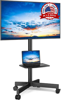 Carro De TV Móvil Con Ruedas LCD 23'' To 60'' Estante Ajustable De Altura Monitor
