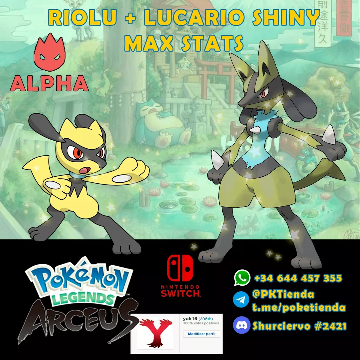 Shiny Lucario ✨ 6IV Alpha Max Stats ✨Pokemon Legends Arceus