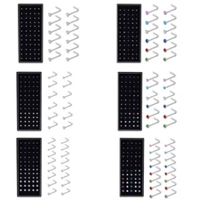 60Pcs 20G L-Shaped CZ Nose Rings Bone Stud Stainless Steel Body Piercing Jewelry