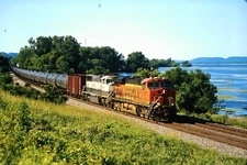 BNSF 7294 stoddard wi 6-28-13 fujichrome train photo slide 35mm