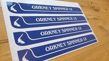 2 x ORKNEY SPINNER 13 Boat Stickers hull vinyl decals (Both Sides) Waterproof