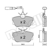 Metelli BremsbeläGe Hinten FüR VW Transporter IV Bus Sharan Seat Alhambra