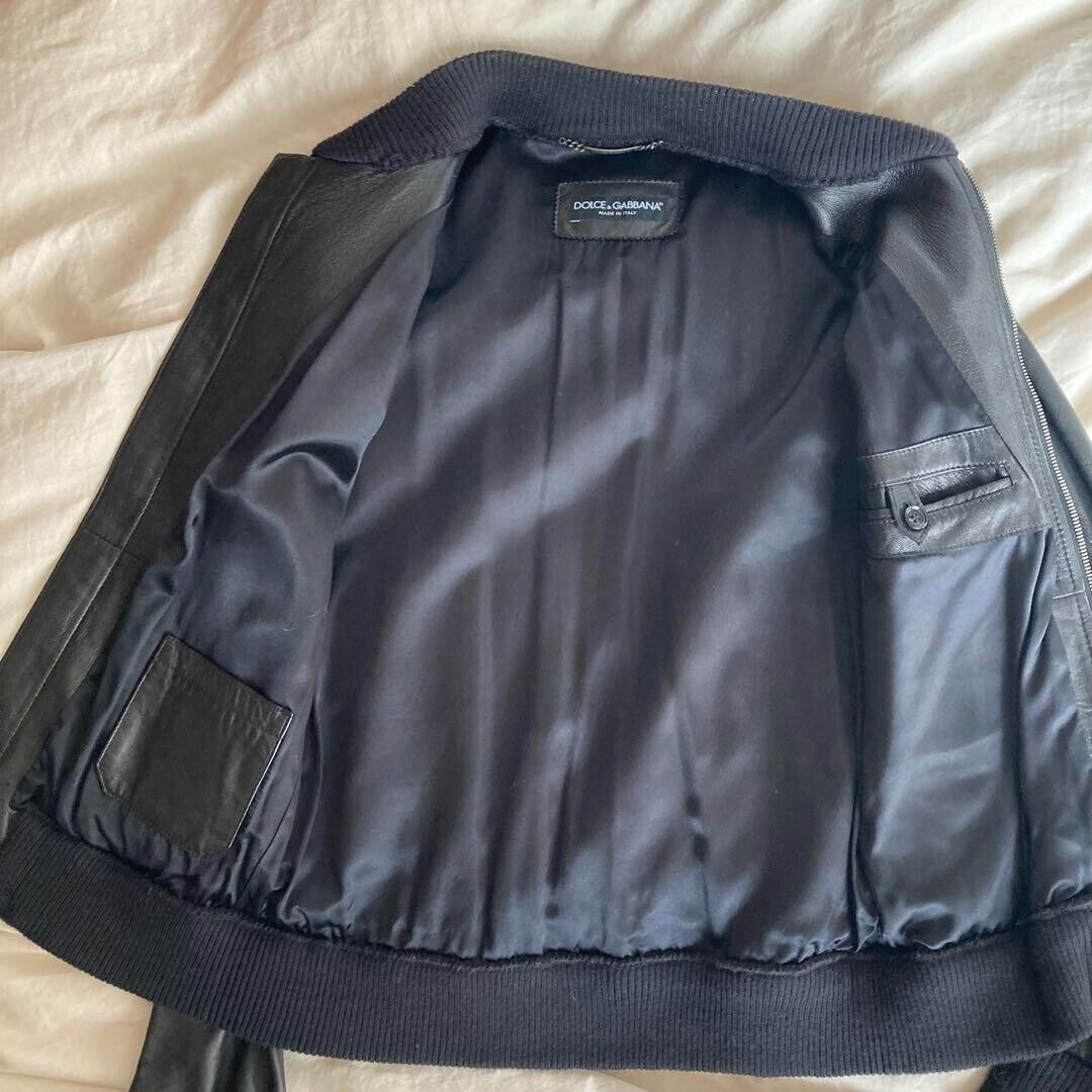 DOLCE & GABBANA Jacket Women's Size 46 Leather Black LS DOLCE & GABBANA Jacket Women's Size 46 Leather Black LS