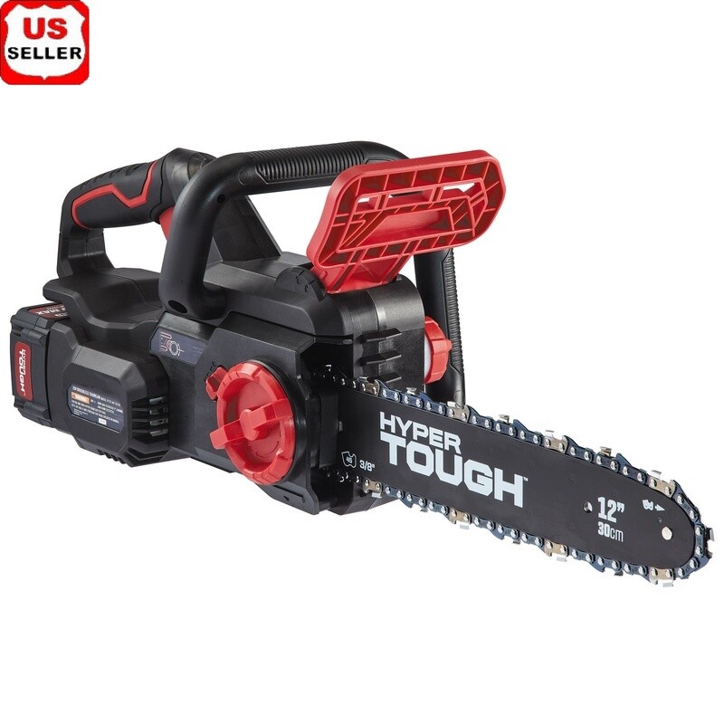 20V Brushless Cordless Chainsaw 12in Tool-Free Tension Battery Yard Tool