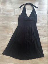 Maeve Anthropologie Halter Dress Black Size 2 Crinkle Gauze Fabric Smocked Waist