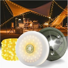 66FT/20M Retractable Camping String Lights Reel, Portable Stowable Strip Light