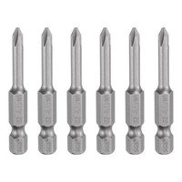 "6Er-Set PH1 Kreuzschlitz-Schraubendreherbits FüR [Marke], 50Mm, 1/4\" Sechskant"