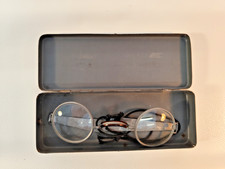 Dienstbrille Brille Wehrmacht 3. Reich orig. Etui grau Nickelbrille Gasmaske