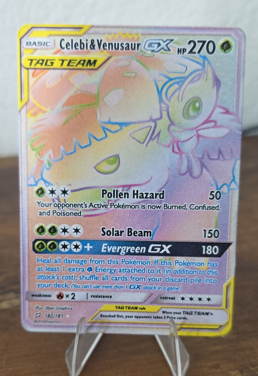 Celebi & Venusaur GX (Secret) 182/181 Sm-Team Up Holo