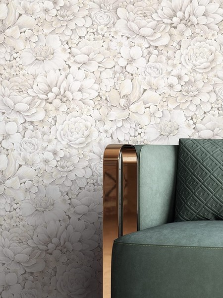 Newroom Vliestapete Beige Blumen Rosen Floral Romantisch Wohnzimmer Schlafzimmer-image