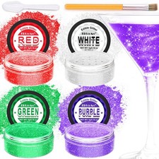 Edible Glitter 4 Colors Luster Dust Edible Glitter for Cocktails, Food Grade...