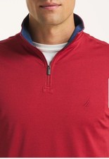 Nautica Mens 1/2 Zip Pullover Cotton Sweater Nautica Red Size Large XXL
