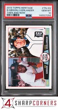 2013 TOPPS HERITAGE THEN AND NOW #TN-GV B.GIBSON/J.VERLANDER POP 5 PSA 10
