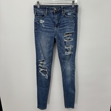 American Eagle Jeans Super Stretch X Hi Rise Jegging Blue Size 4 Long Womens