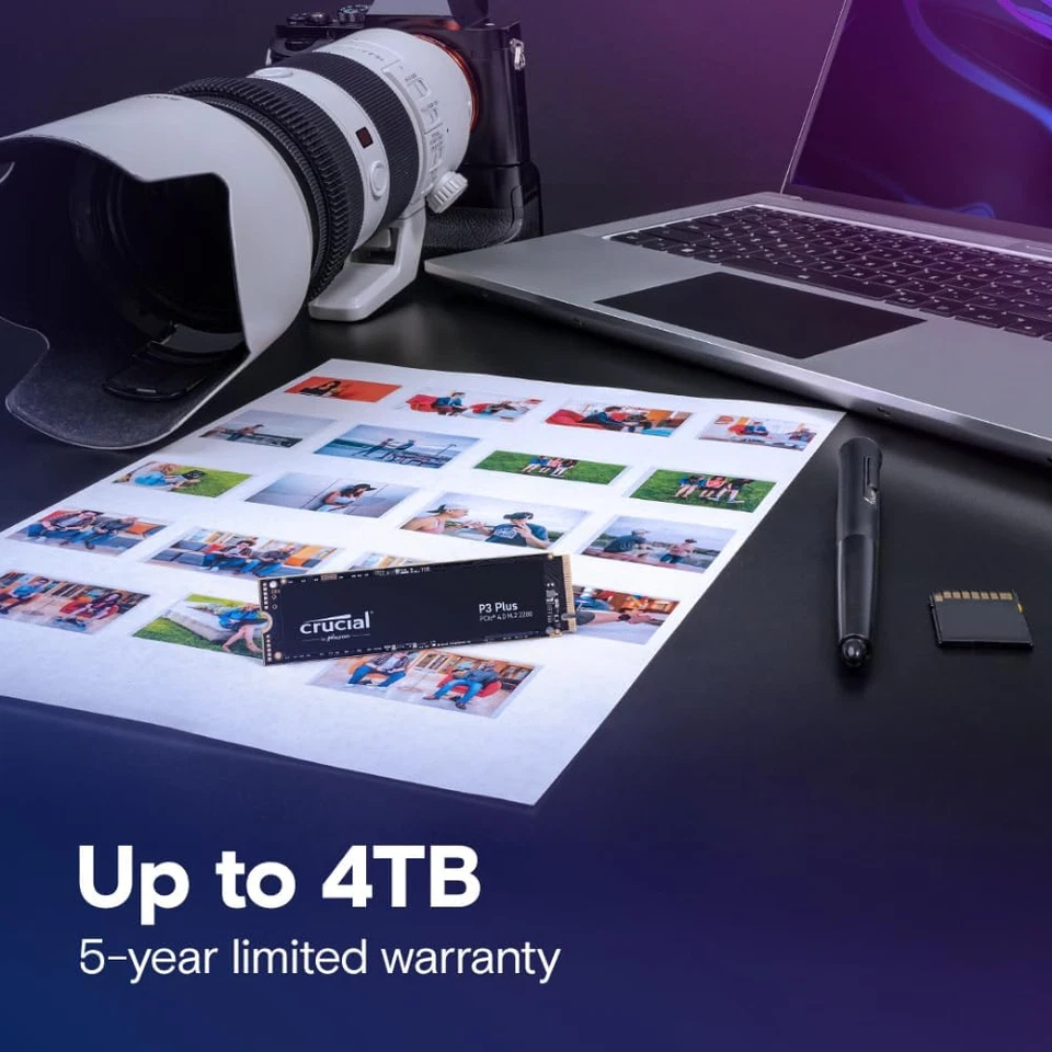 Crucial P3 plus 1TB Pcie Gen4 3D NAND Nvme M.2 SSD, up to 5000Mb/S - CT1000P3PSS - Image 3 of 4