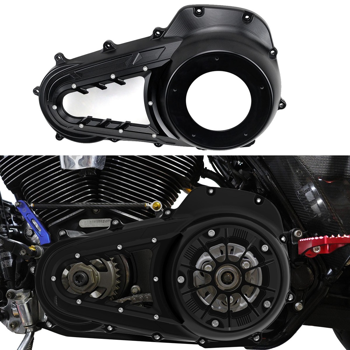 Black Outer Primary Cover for Harley 2017-2023 Road Glide Street