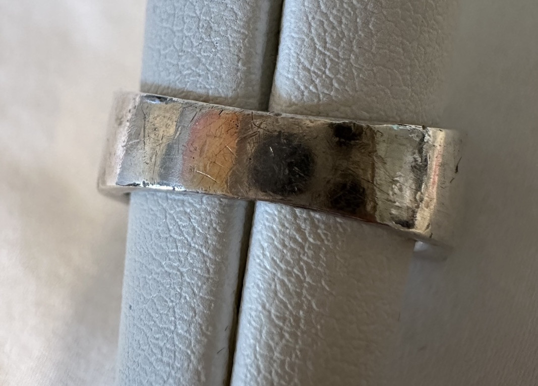 RECTANGULAR OXIDIZED STERLING SCROLLWORK RING MAR… - image 8