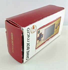 Nintendo Game Boy Micro Famicom Version Mario 20th Box Manual AC Adapter Pouch