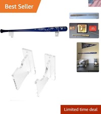 Elegant Clear Acrylic Baseball Bat Wall Mount Display Rack - Easy Installation