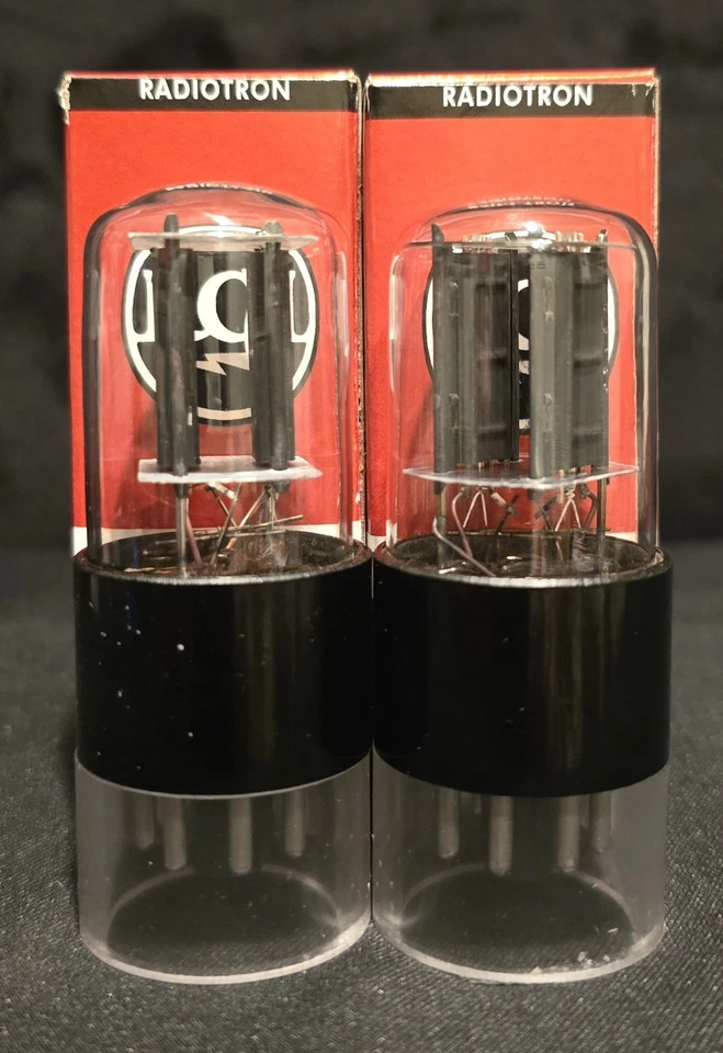 TUBO GTB RCA 6SN7 AÑOS 60 2 AGUJEROS PERROS DUROS JUEGO DE PLACAS NEGRAS A JUEGO Foto 3 de 4