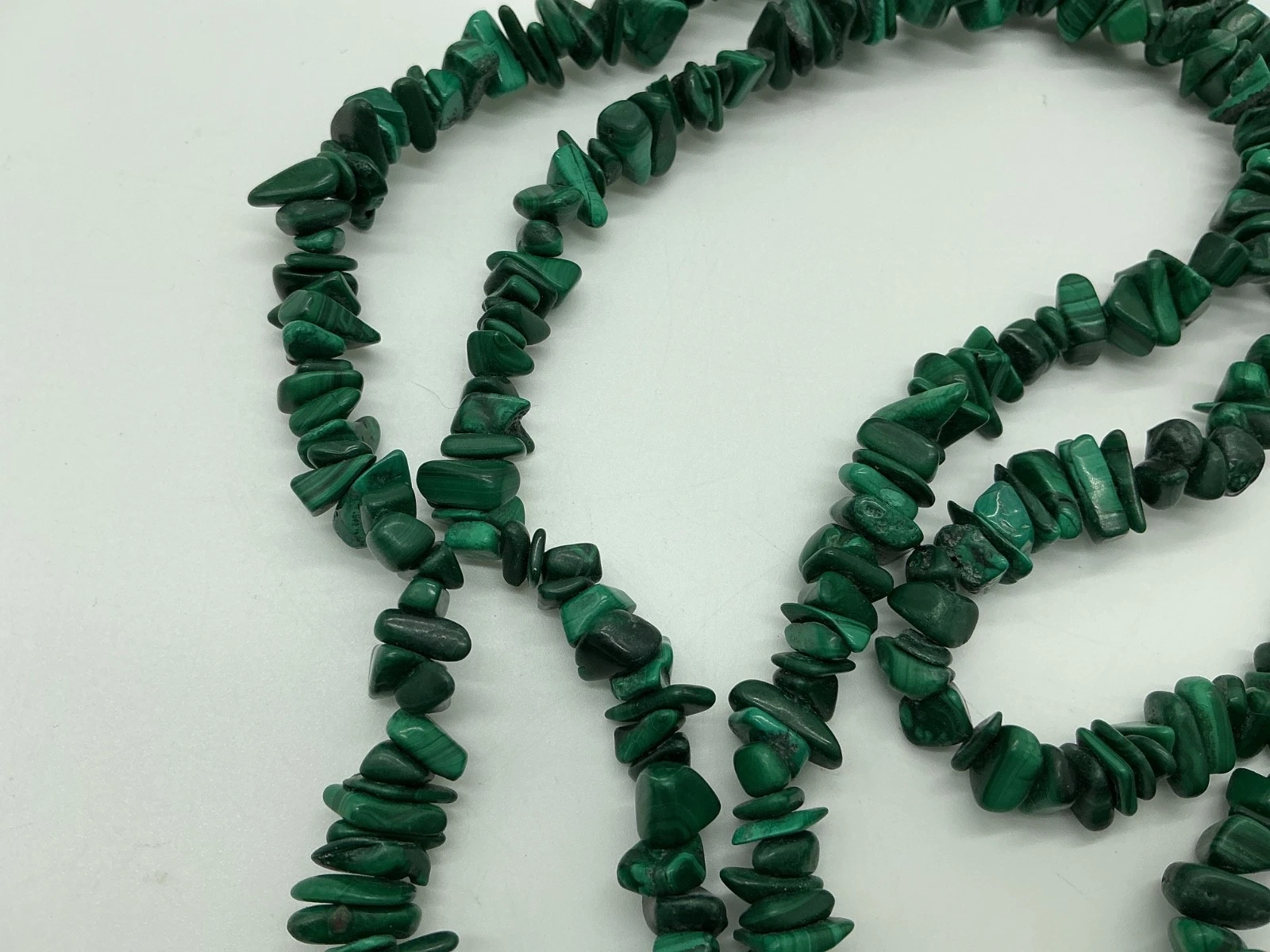 Malachite Chip Necklace Southwestern Style Green Long 32" image 3