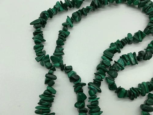 Malachite Chip Necklace Southwestern Style Green Long 32" image 3