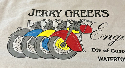 Red Kap Men's Vintage Work Shirt Grey JERRY GREERS Long Sleeve MOTORCYCLE GARAGE